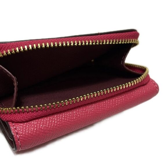 Auth COACH - Pink Leather Trifold Wallet - Picture 2 of 5